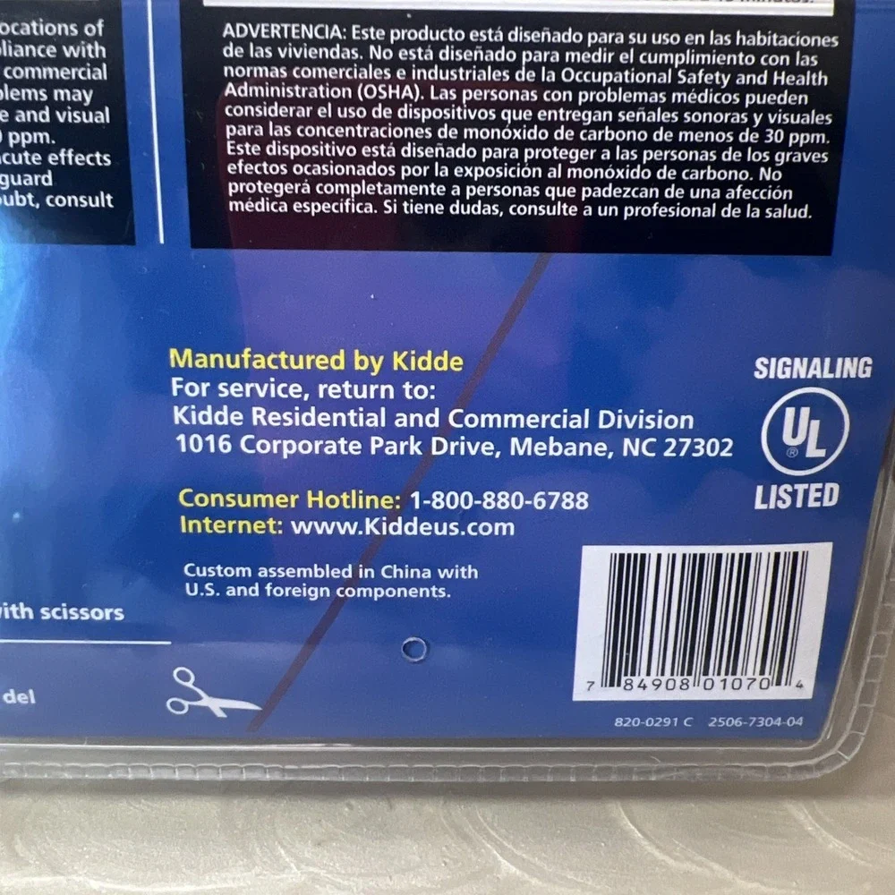 Kidde KN-COB-DP-H Carbon Monoxide Alarm AC Plug‎ In Detector New Sealed
